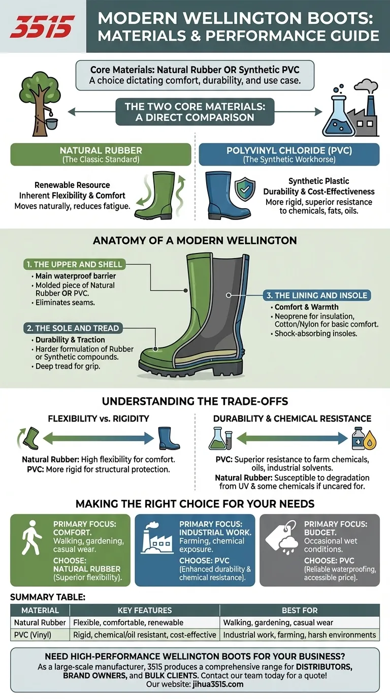 现代雨靴由什么材料制成？天然橡胶与 PVC 的区别详解 图解指南