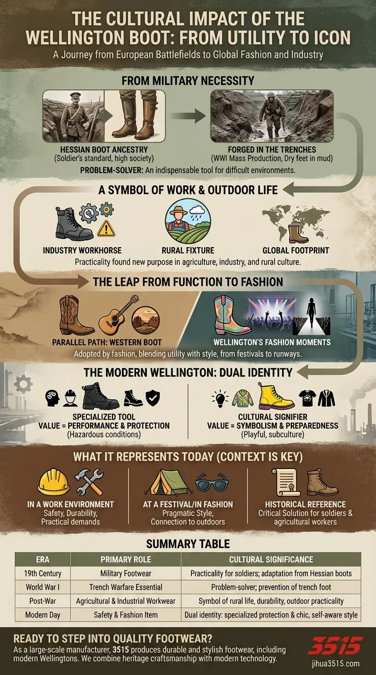 What is the cultural impact of Wellington boots? From Battlefields to Fashion Runways Visual Guide