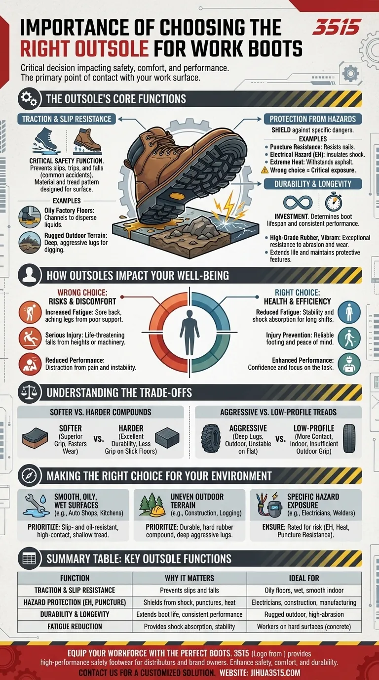 Qual é a importância de escolher a sola certa para botas de trabalho? Garanta Segurança e Desempenho Guia Visual