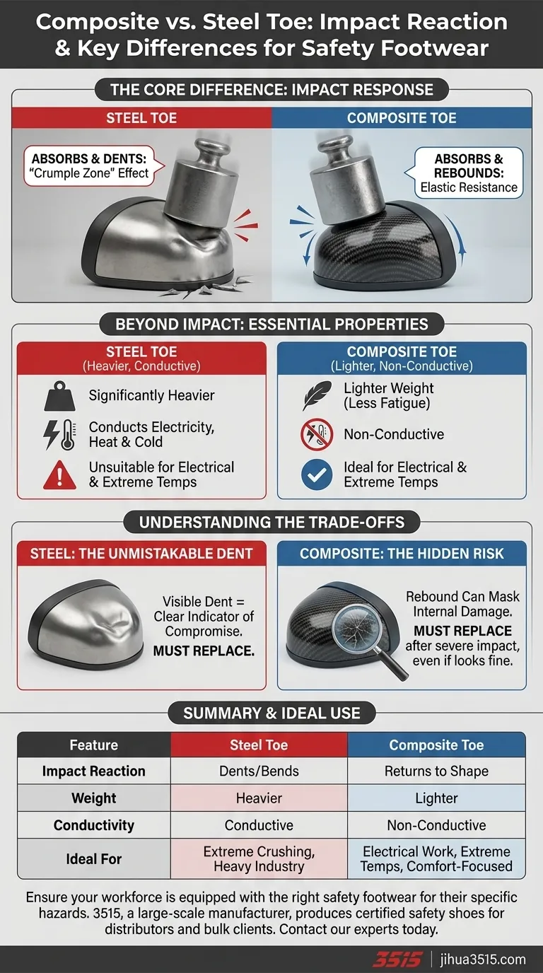 Wie reagieren Verbundsicherheitszehen im Vergleich zu Stahlkappenschuhen auf Stöße? Ein Leitfaden zur Auswahl des richtigen Schutzes Visuelle Anleitung