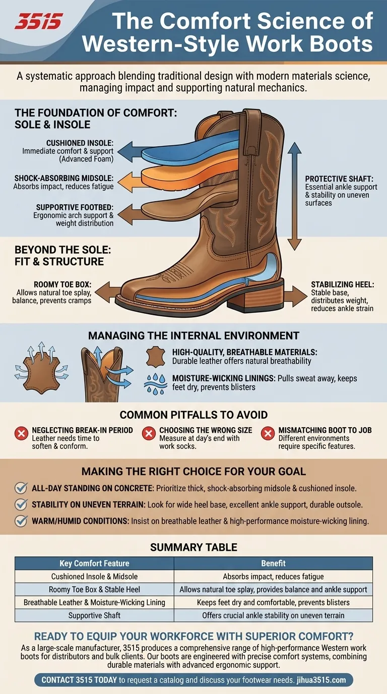 Qu'est-ce qui rend les bottes de travail de style occidental confortables ? Libérez le confort toute la journée grâce à une conception avancée Guide Visuel