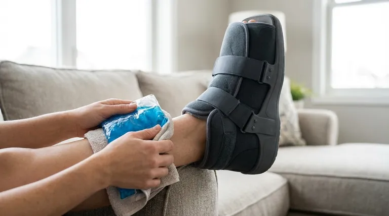 Comment appliquer de la glace sur une jambe blessée tout en portant une botte de marche ? Un guide sûr et efficace