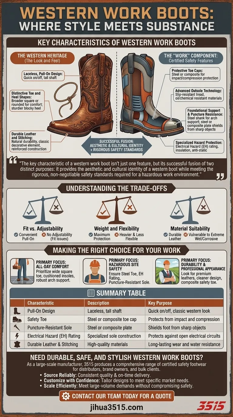 What are the key characteristics of western work boots? The Ultimate Guide to Style & Safety Visual Guide