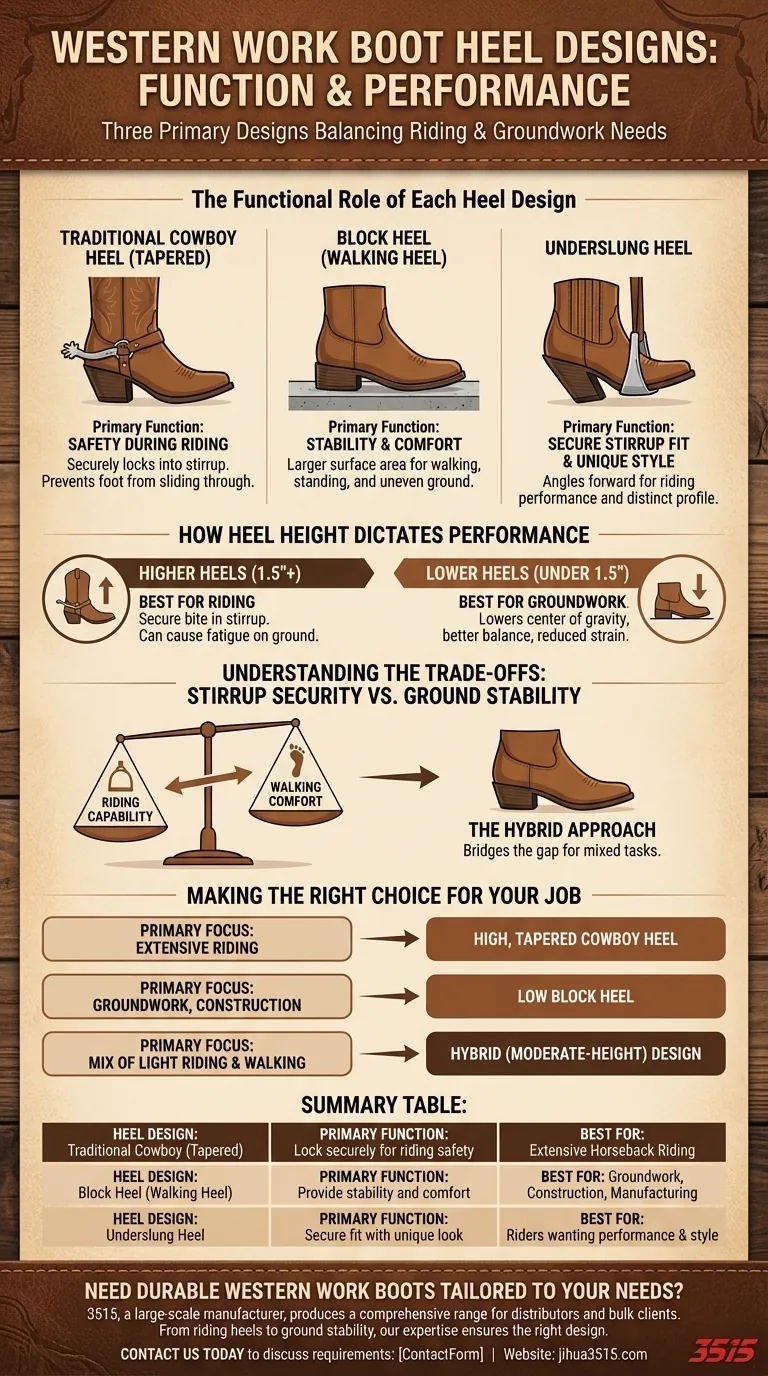 Welche Arten von Absatzdesigns gibt es bei Western-Arbeitsstiefeln? Wählen Sie den richtigen Absatz für Ihren Job Visuelle Anleitung