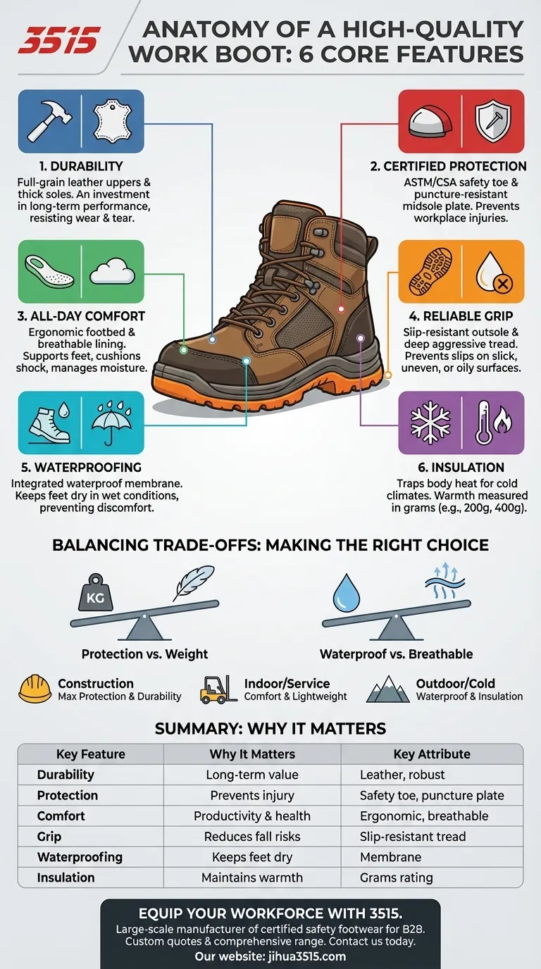 Quais são as principais características que definem uma boa bota de trabalho? Guia Essencial de Segurança e Conforto Guia Visual