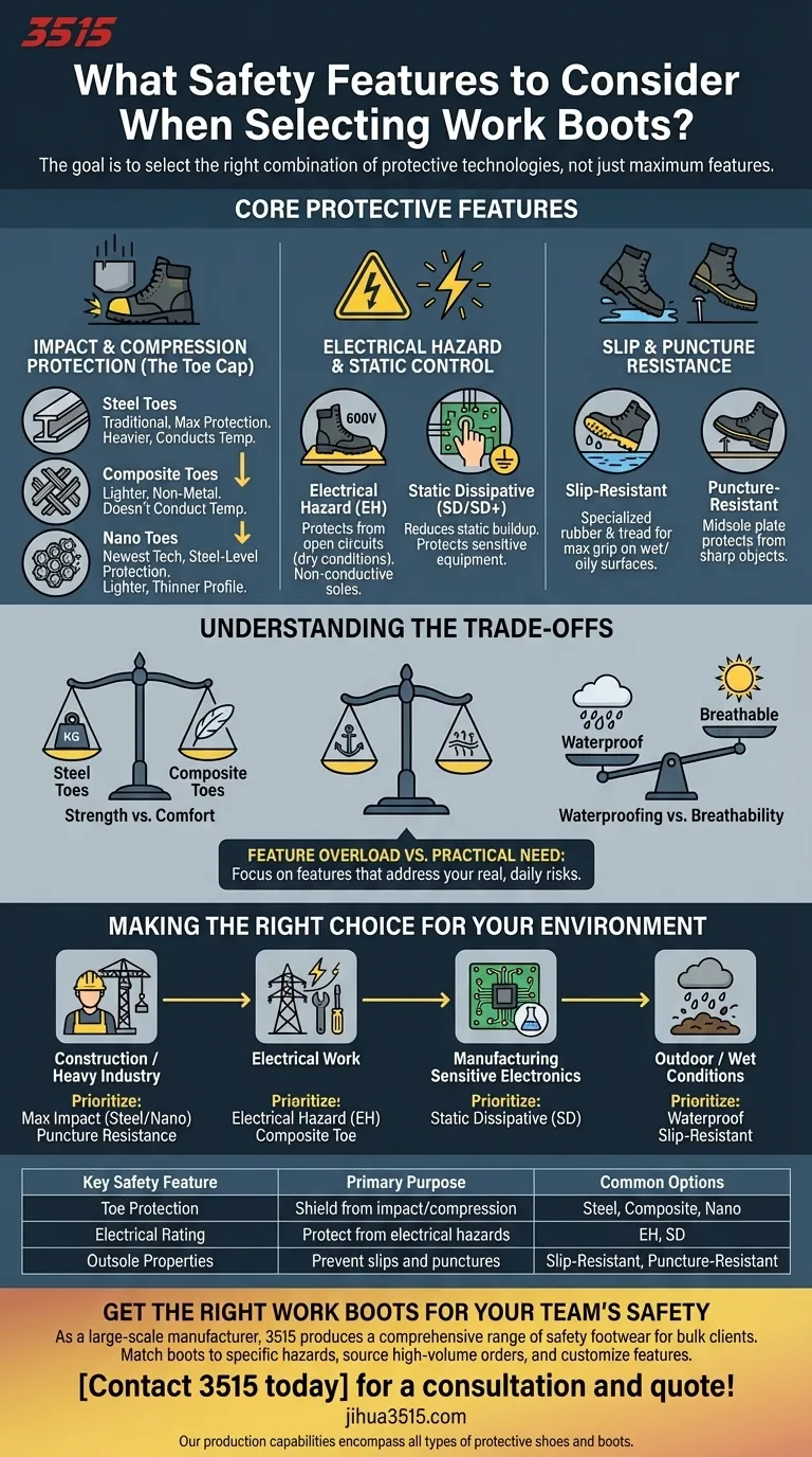 Какие функции безопасности следует учитывать при выборе рабочей обуви? Руководство по защите носка, от электричества и от скольжения Визуальное руководство
