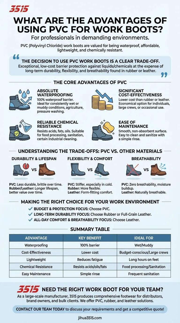 Quels sont les avantages de l'utilisation du PVC pour les bottes de travail ? Imperméable, abordable et léger Guide Visuel