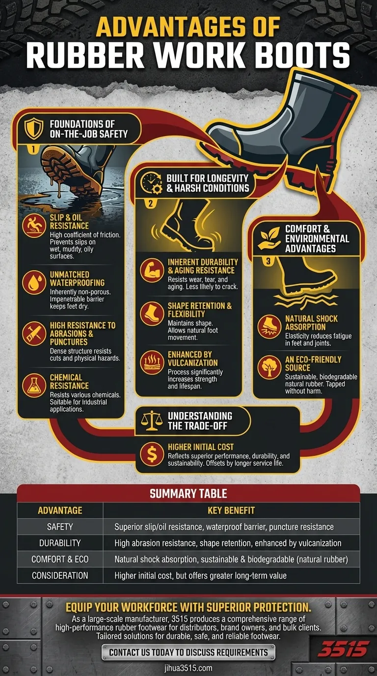 Quels sont les avantages de l'utilisation du caoutchouc pour les bottes de travail ? Sécurité et durabilité imbattables Guide Visuel