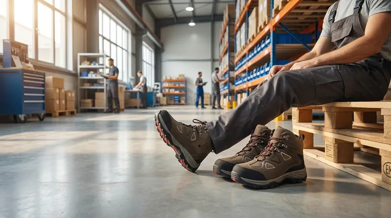 Quale materiale è raccomandato per i lavoratori che necessitano di un uso prolungato, specialmente quelli con fascite plantare o diabete? PU per un comfort superiore