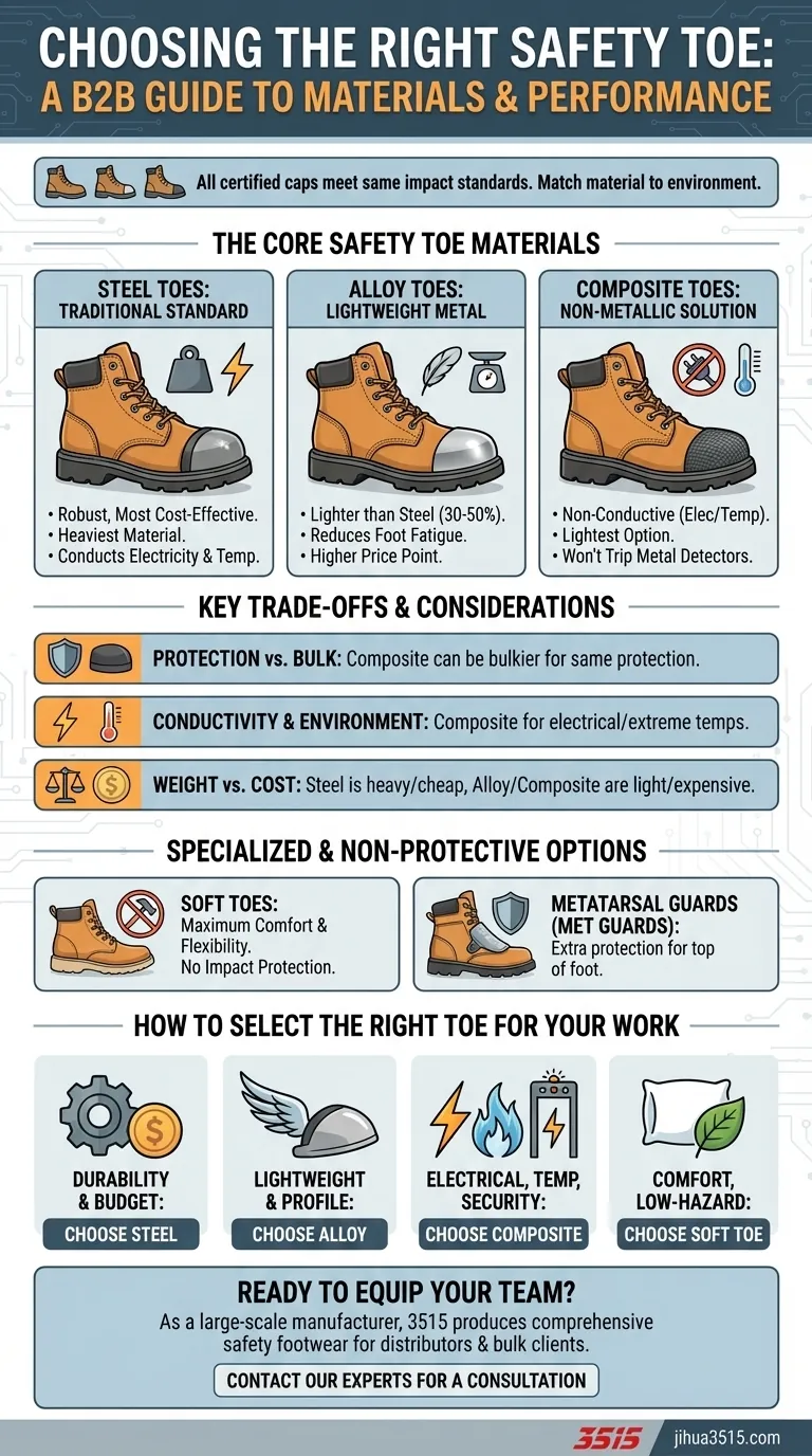 ¿Cuáles son los principales tipos de punteras de seguridad? Elija la protección adecuada para su trabajo Guía Visual