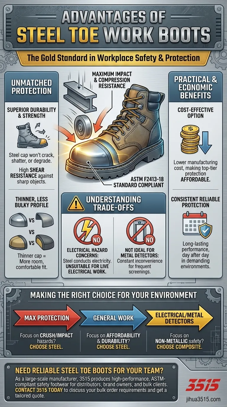 Quels sont les avantages des bottes de travail à embout d'acier ? Protection Maximale pour les Travaux Lourds Guide Visuel