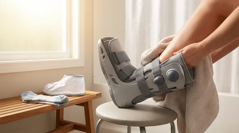 Pourquoi est-il important de garder la botte de marche au sec ? Prévenir les infections et assurer une guérison en toute sécurité