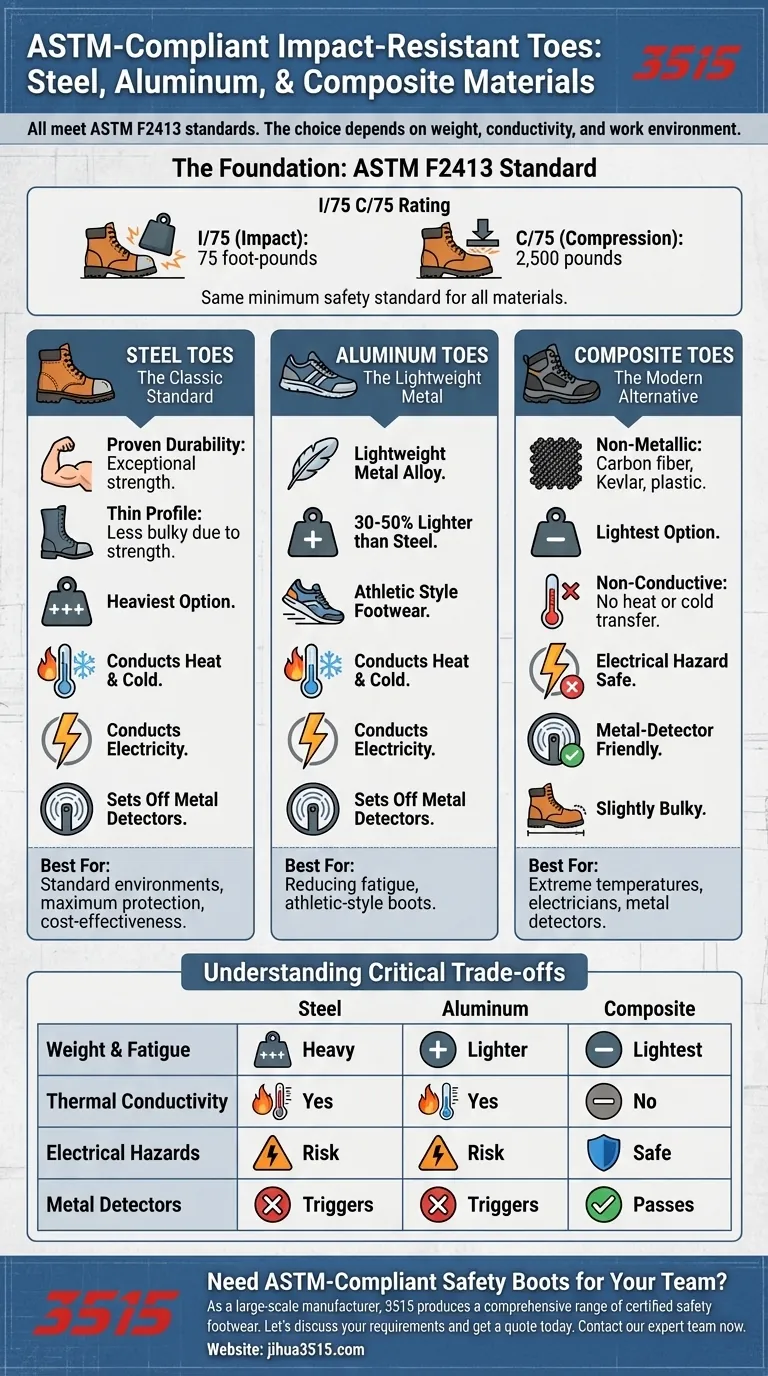 Какие материалы используются для ударопрочных носков? Сталь, алюминий или композит? Визуальное руководство