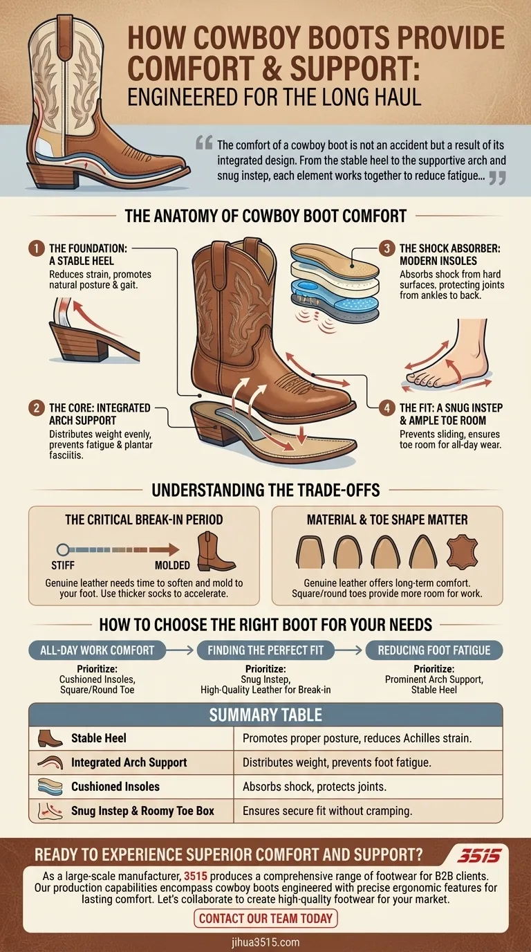 牛仔靴如何提供舒适和支撑？探索人体工程学设计秘诀 图解指南