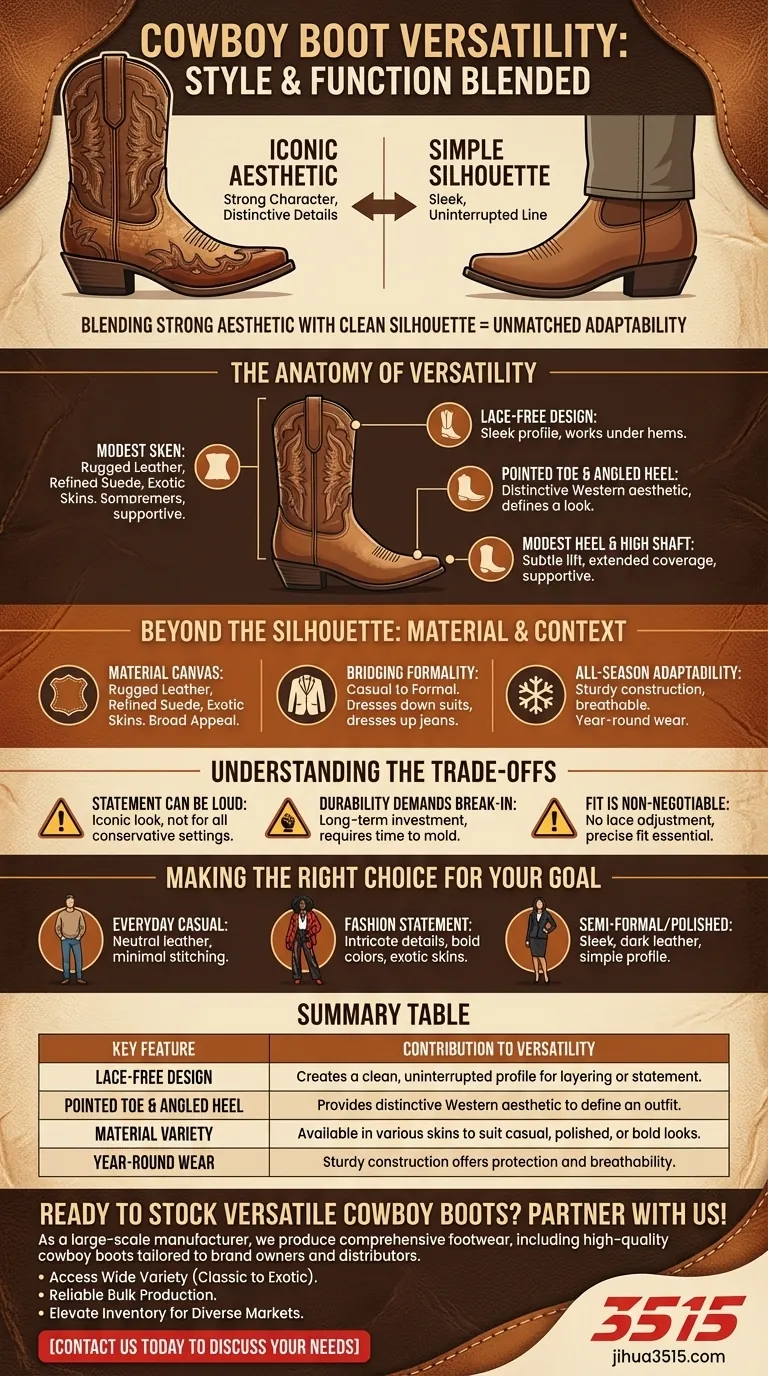 ¿Qué hace que las botas de cowboy sean versátiles en estilo? Una guía sobre su diseño adaptable y atractivo Guía Visual