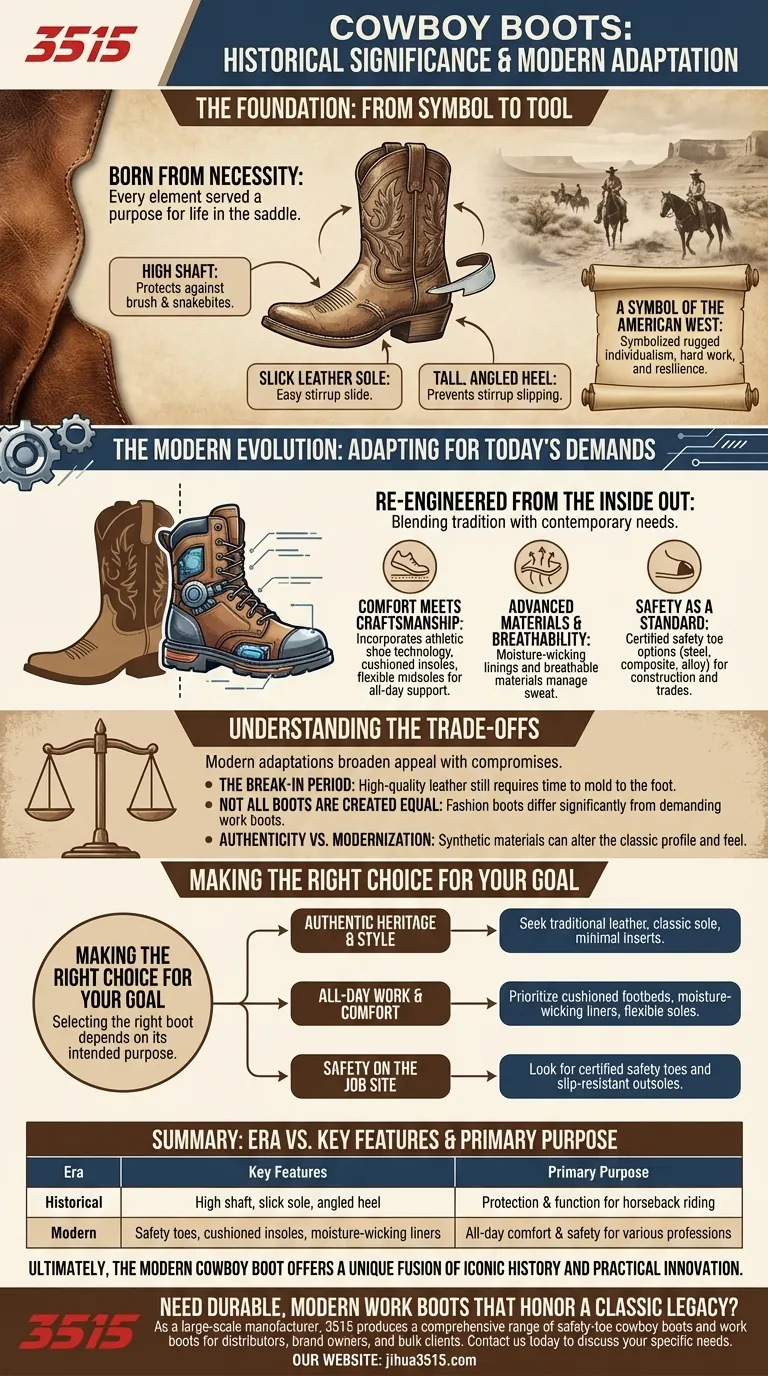 Qual è il significato storico e quali sono gli adattamenti moderni degli stivali da cowboy? Dal lavoro in ranch ai moderni cantieri Guida Visiva