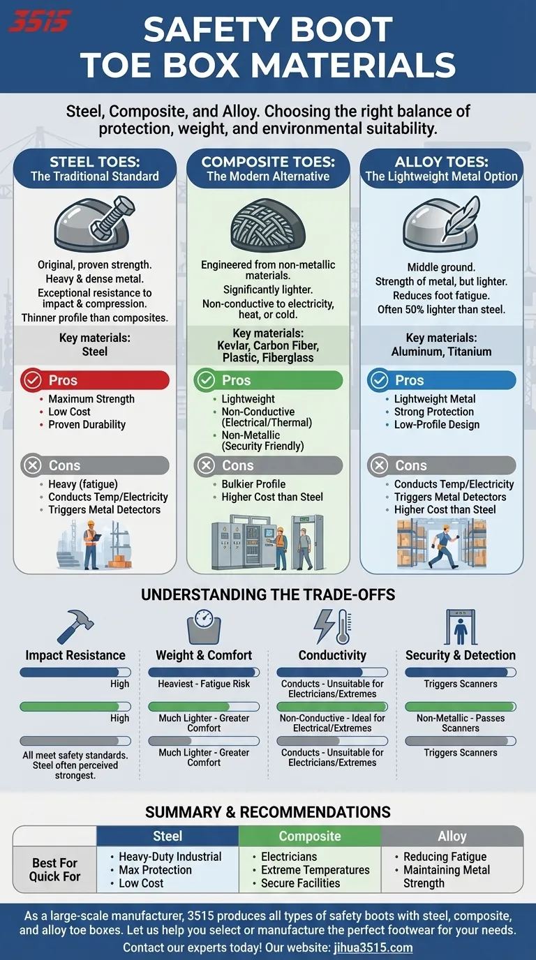 ¿Qué materiales se utilizan en la puntera de una bota de seguridad? ¿Acero, compuesto o aleación? Guía Visual