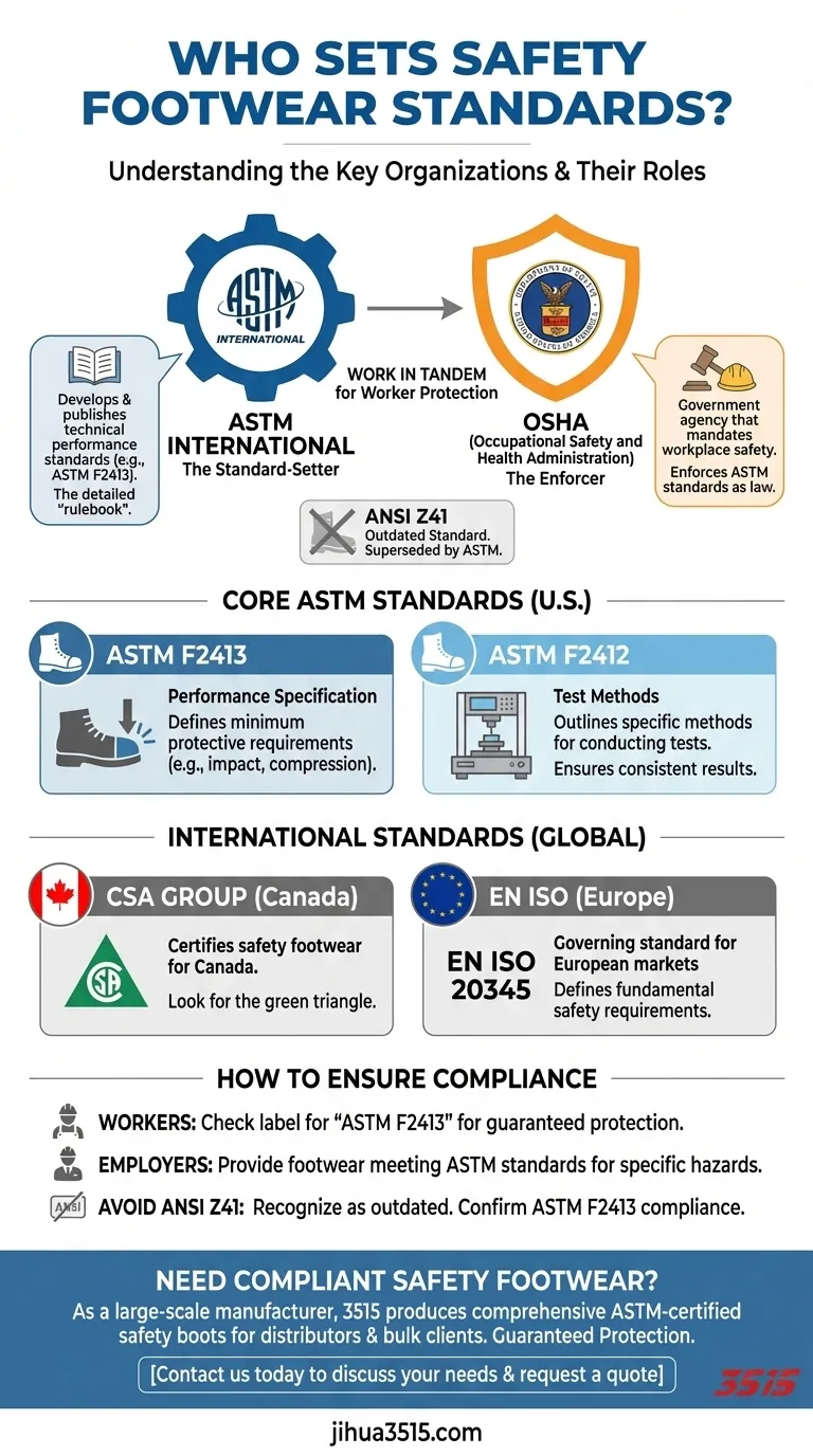 Quais organizações definem os padrões para calçados de segurança? Seu guia para conformidade nos EUA e globalmente Guia Visual