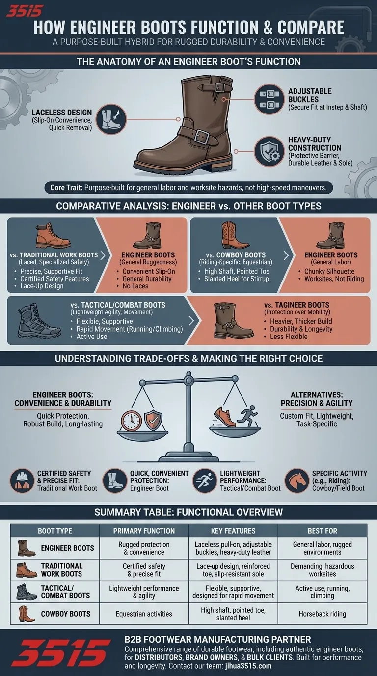 How do engineer boots function compared to other types of boots? A Guide to Their Unique Design & Purpose Visual Guide