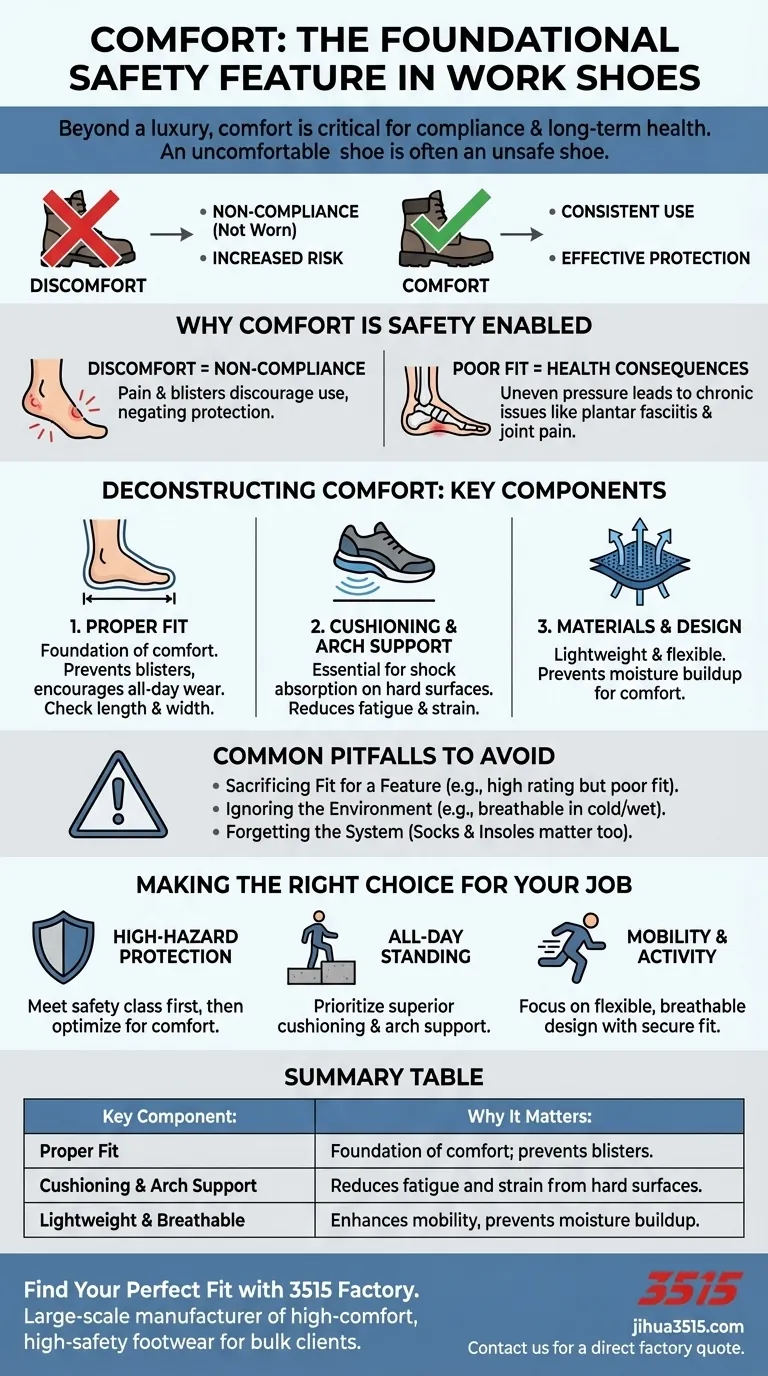 Comment le confort intervient-il dans le choix des chaussures de travail ? Assurer la sécurité et réduire la fatigue Guide Visuel