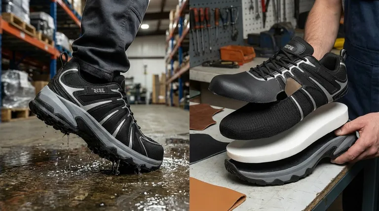 Qual o papel do material nos sapatos de trabalho? Escolha o Sistema Certo para Segurança e Conforto