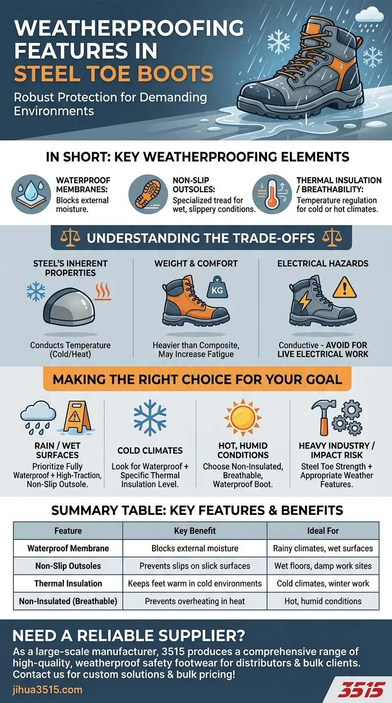 Welche Wetterschutzfunktionen gibt es bei Stahlkappenschuhen? Bleiben Sie bei jedem Wetter trocken und sicher Visuelle Anleitung