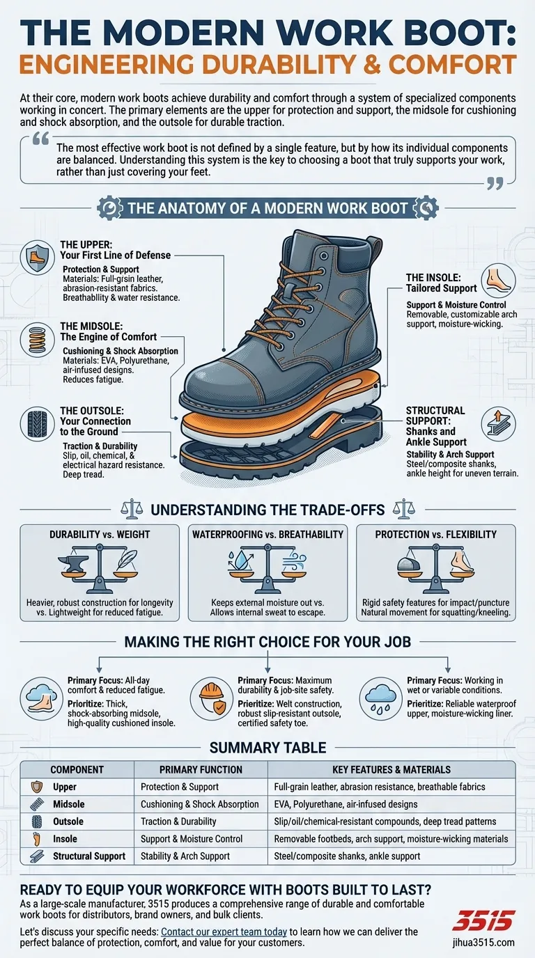 现代工装靴的关键组成部分是什么？专为终极耐用性和舒适性而设计 图解指南