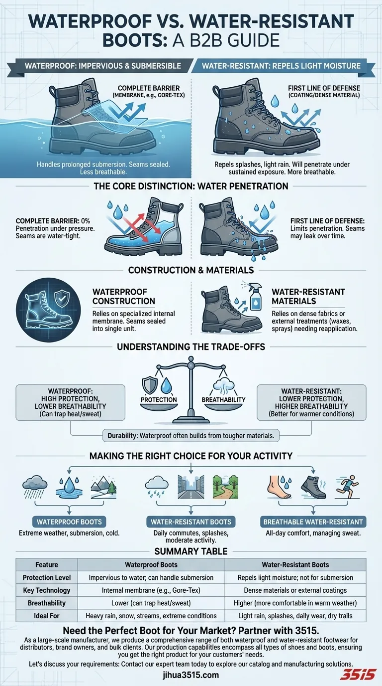 Какова разница между водонепроницаемой и водостойкой обувью? Выберите правильную обувь для любых условий Визуальное руководство