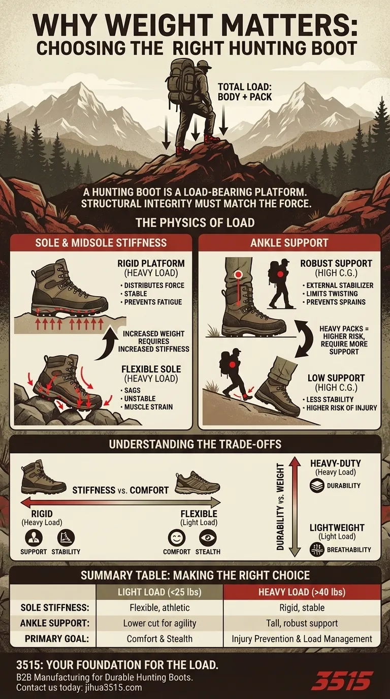 Perché il peso (corpo + zaino) è importante nella scelta degli scarponi da caccia? La chiave per una caccia sicura e di successo Guida Visiva