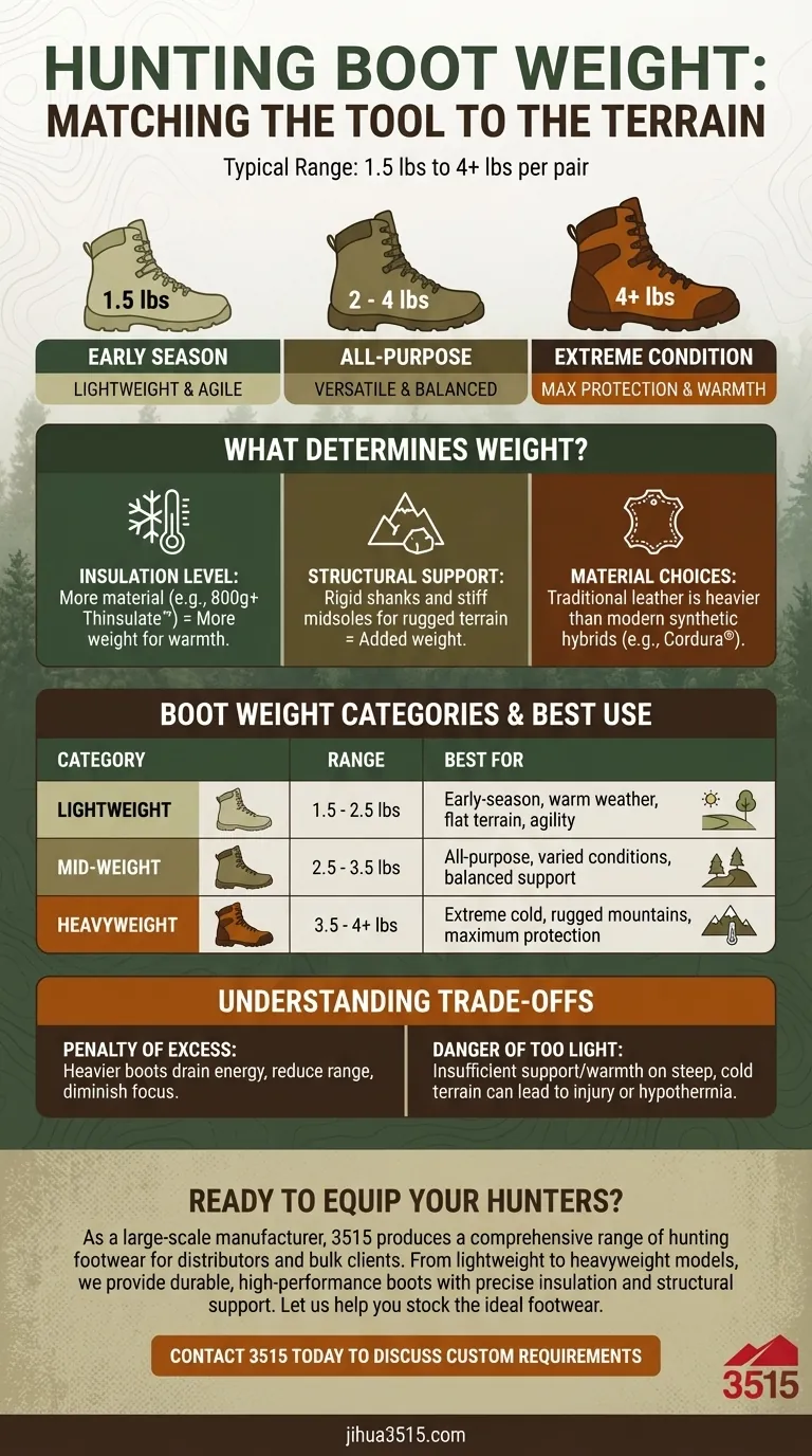 ما هو نطاق الوزن النموذجي لأحذية الصيد؟ اكتشف ما يناسبك تمامًا لأي تضاريس دليل مرئي