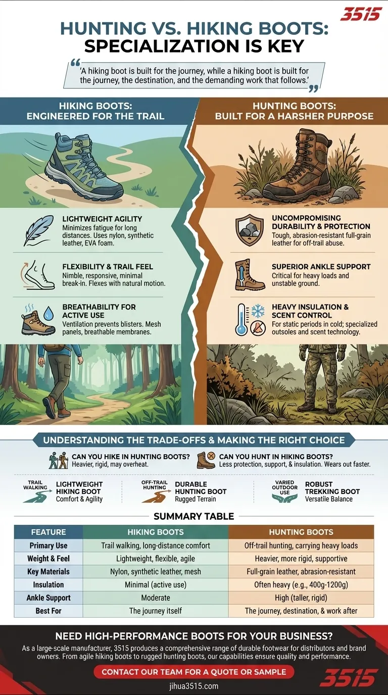 Quelle est la différence entre les bottes de chasse et les bottes de randonnée ? Choisissez la bonne botte pour votre aventure Guide Visuel
