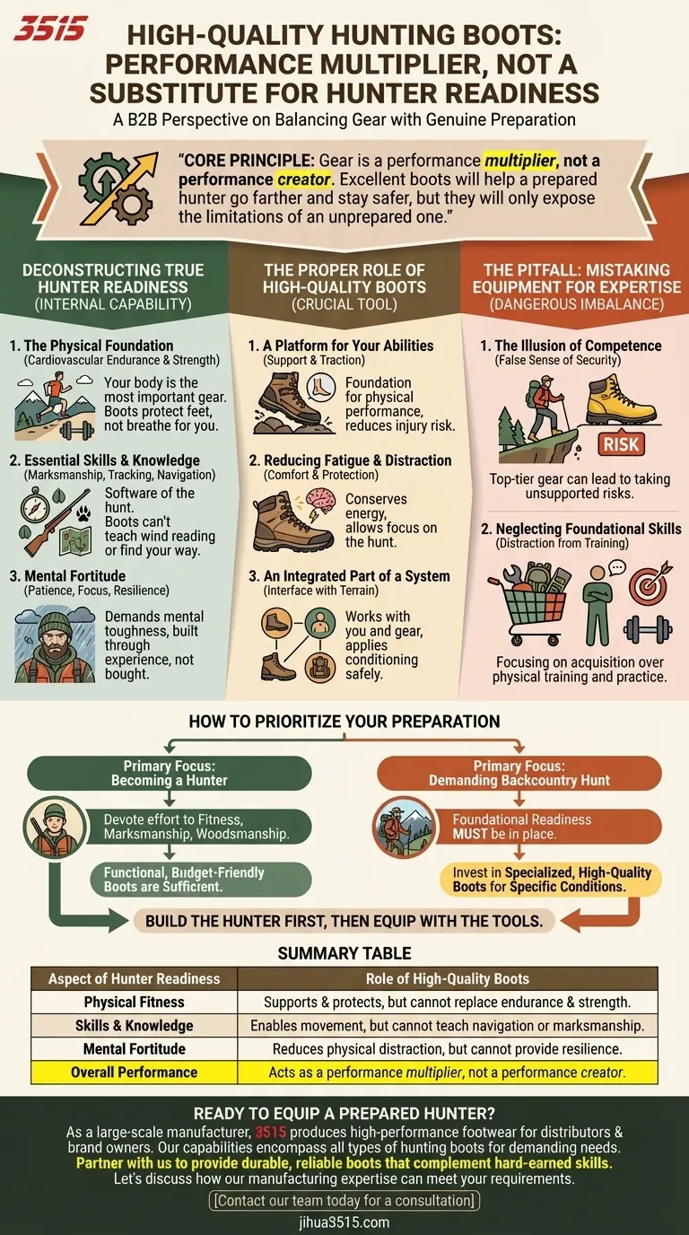 ¿Las botas de caza de alta calidad son un sustituto de la preparación del cazador? Por qué el equipo por sí solo no es suficiente Guía Visual