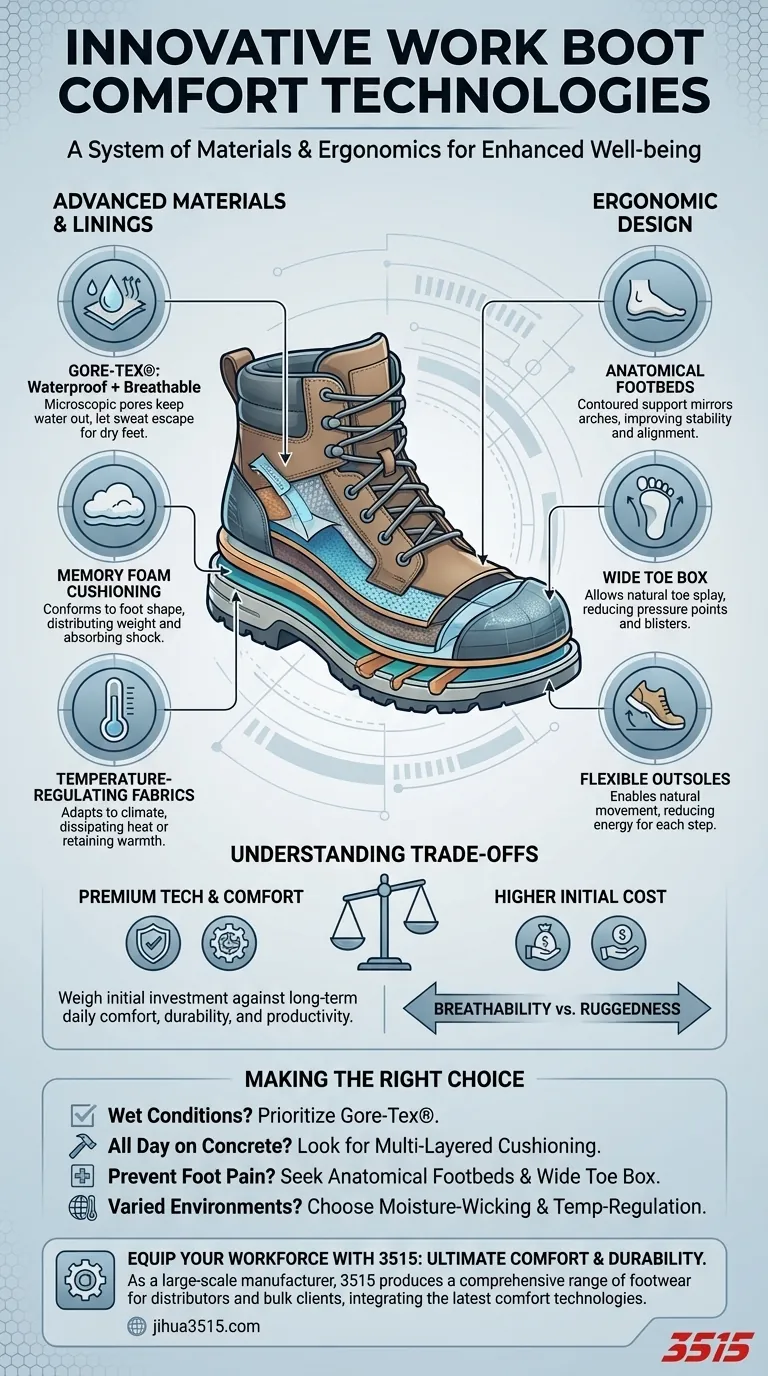 Quali tecnologie innovative migliorano il comfort negli scarponi da lavoro? Ottenere comfort e prestazioni per tutto il giorno Guida Visiva