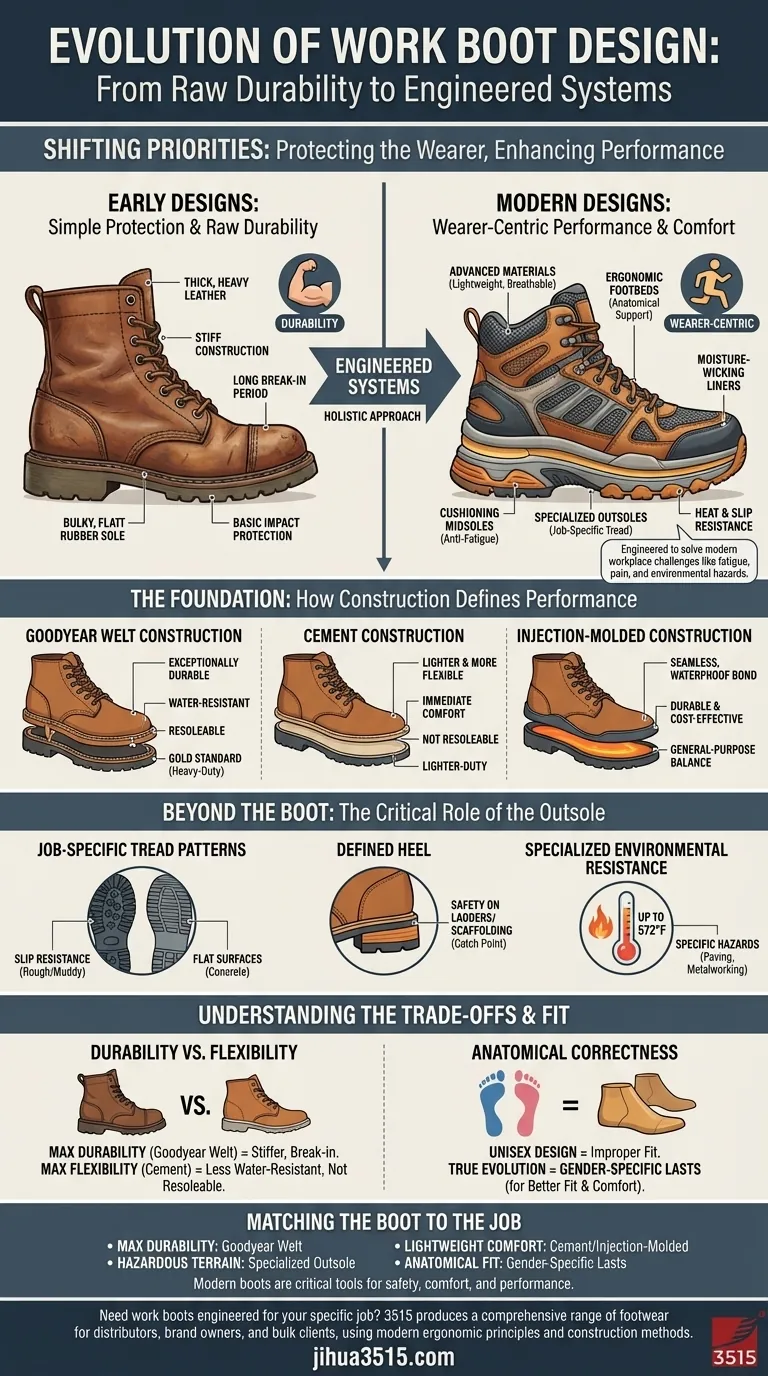 ¿Cómo ha evolucionado el diseño de las botas de trabajo con el tiempo? De la protección simple al rendimiento diseñado Guía Visual