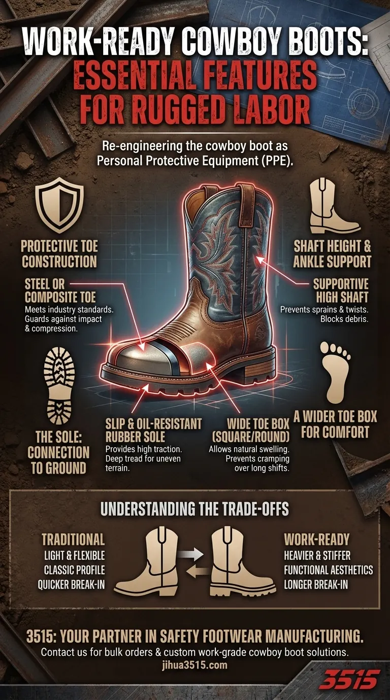 Какие особенности должны быть у ковбойских ботинок для тяжелой физической работы? Руководство по безопасности и долговечности Визуальное руководство