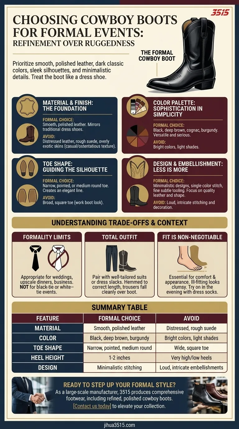 Wie wählt man Cowboystiefel für formelle Anlässe aus? Ein Leitfaden für anspruchsvollen Stil Visuelle Anleitung