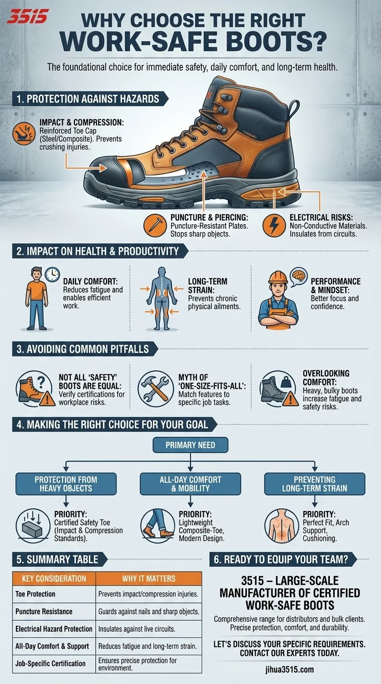 为什么选择合适的工作安全靴很重要？确保安全、舒适和高效 图解指南