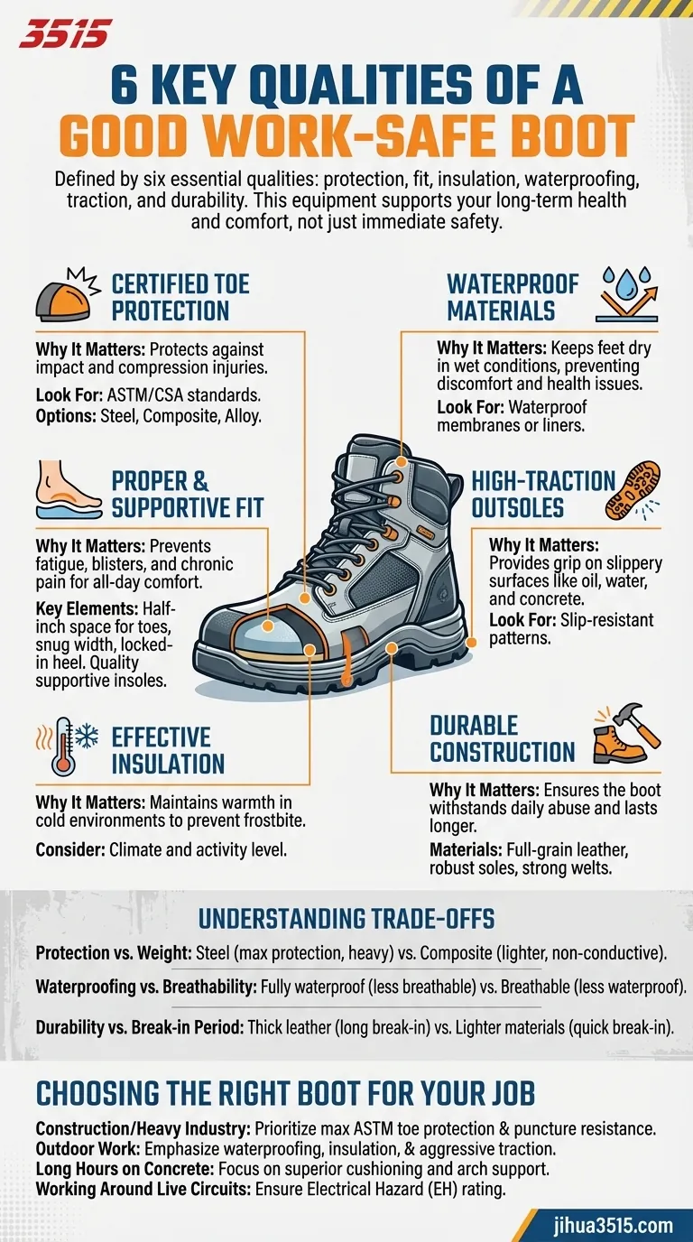 ما هي الصفات الست الرئيسية التي يجب البحث عنها في حذاء عمل آمن؟ ابحث عن المقاس المثالي لعملك دليل مرئي