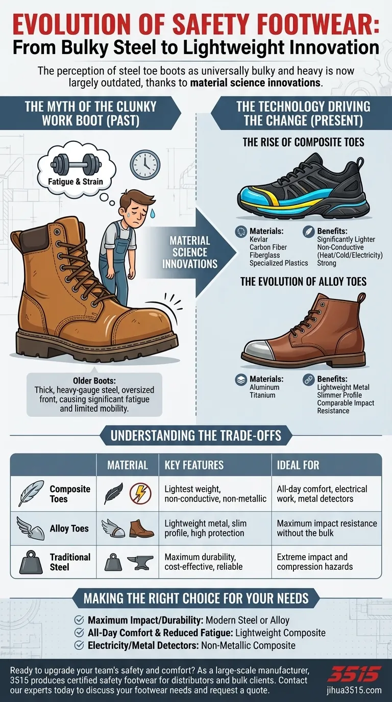 ¿Cómo ha cambiado la percepción de las botas con punta de acero como voluminosas y pesadas? Descubra el calzado de seguridad ligero Guía Visual