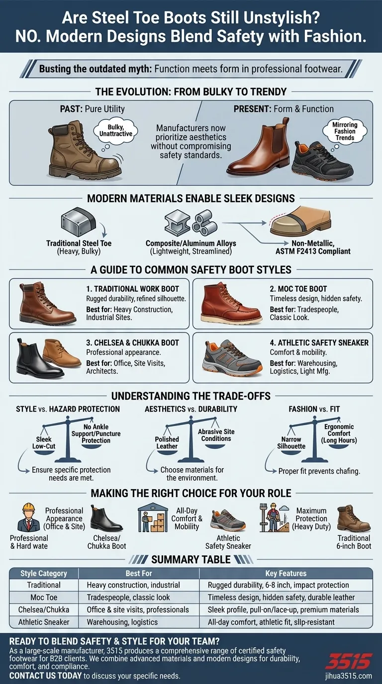 安全靴にはスタイルの選択肢がないのでしょうか？モダンでスタイリッシュな安全靴を見つけましょう ビジュアルガイド