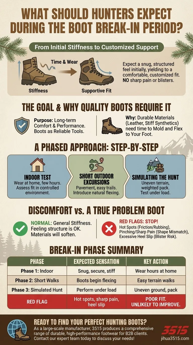 What should hunters expect during the boot break-in period? A Guide to Achieving the Perfect Fit Visual Guide
