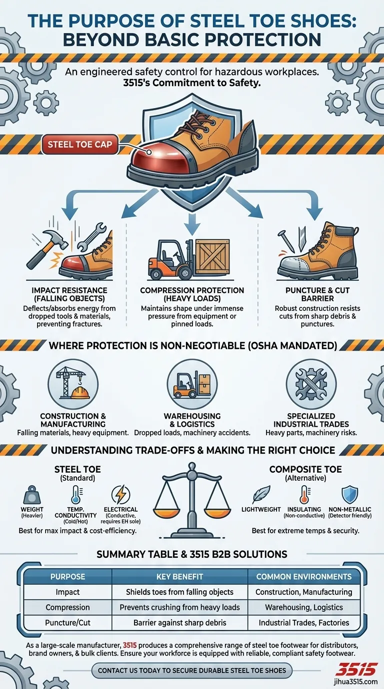 What is the purpose of steel toe shoes? Essential Protection for Hazardous Workplaces Visual Guide