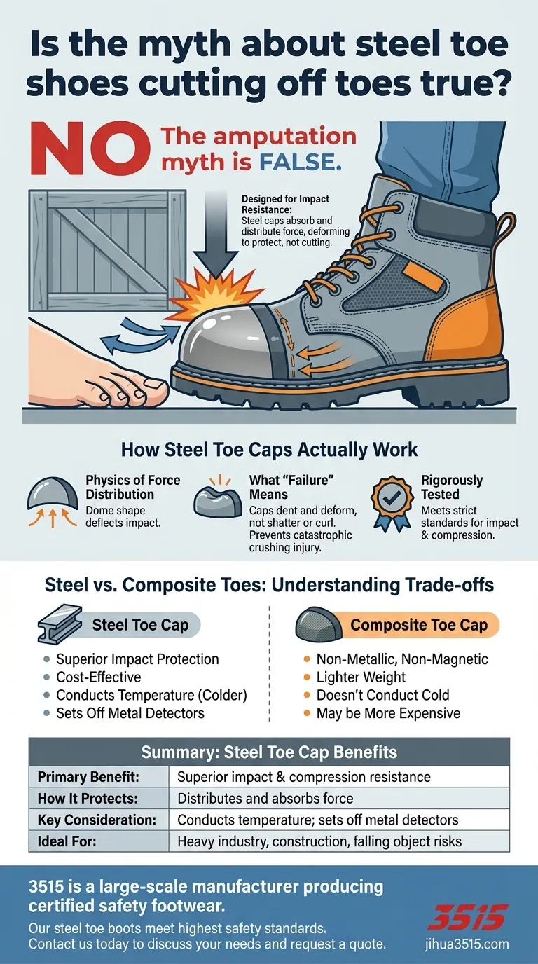 Stimmt der Mythos, dass Stahlkappenschuhe Zehen abtrennen? Entlarvung des Mythos über Sicherheitsschuhe Visuelle Anleitung