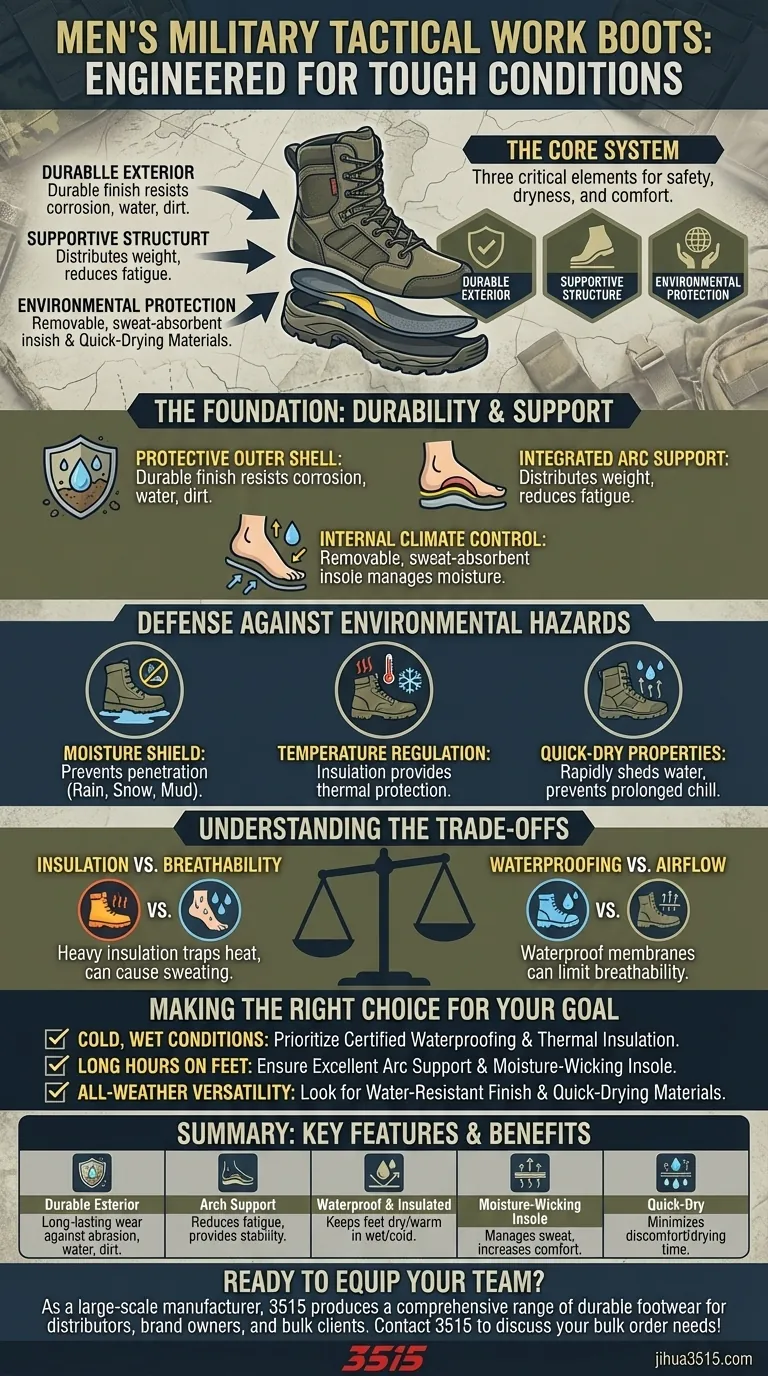 Qu'est-ce qui rend les bottes de travail tactiques militaires pour hommes adaptées aux conditions de travail difficiles ? Durabilité et protection imbattables Guide Visuel