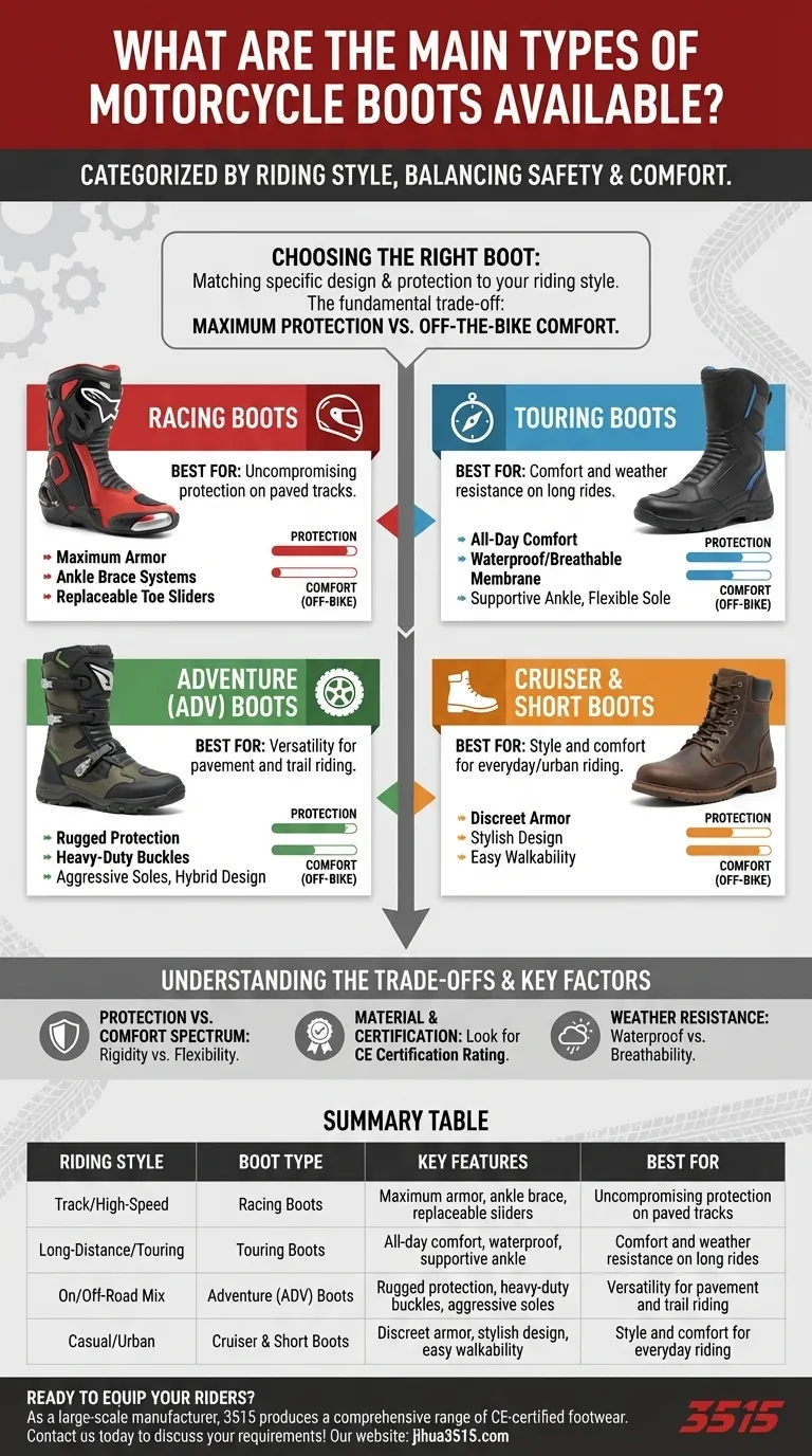 ¿Cuáles son los principales tipos de botas de moto disponibles? Encuentra el ajuste perfecto para cada viaje Guía Visual