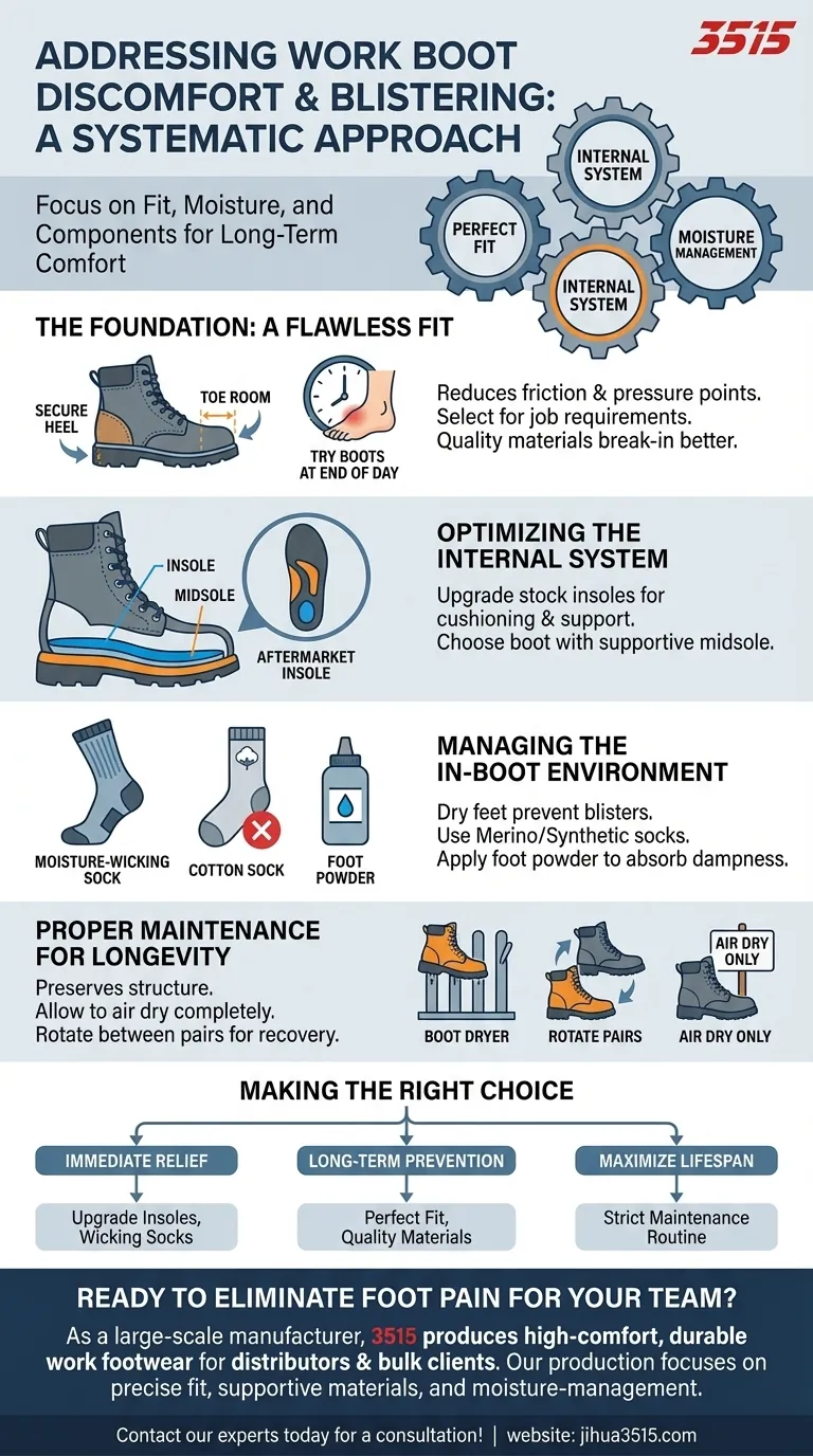 如何解决工作靴带来的不适和起泡问题？持久足部舒适指南 图解指南