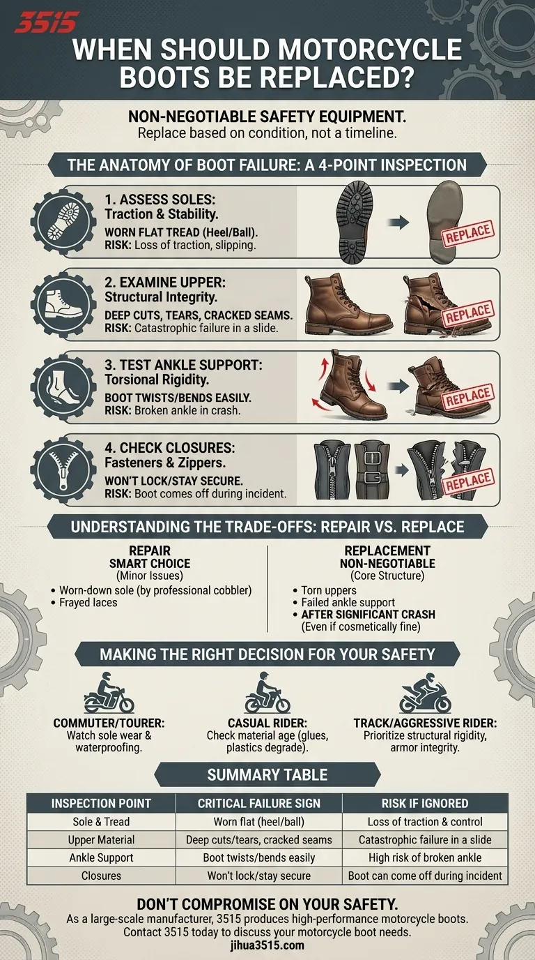 オートバイ用ブーツはいつ交換すべきか？安全装備が機能しなくなる4つの重要な兆候 ビジュアルガイド
