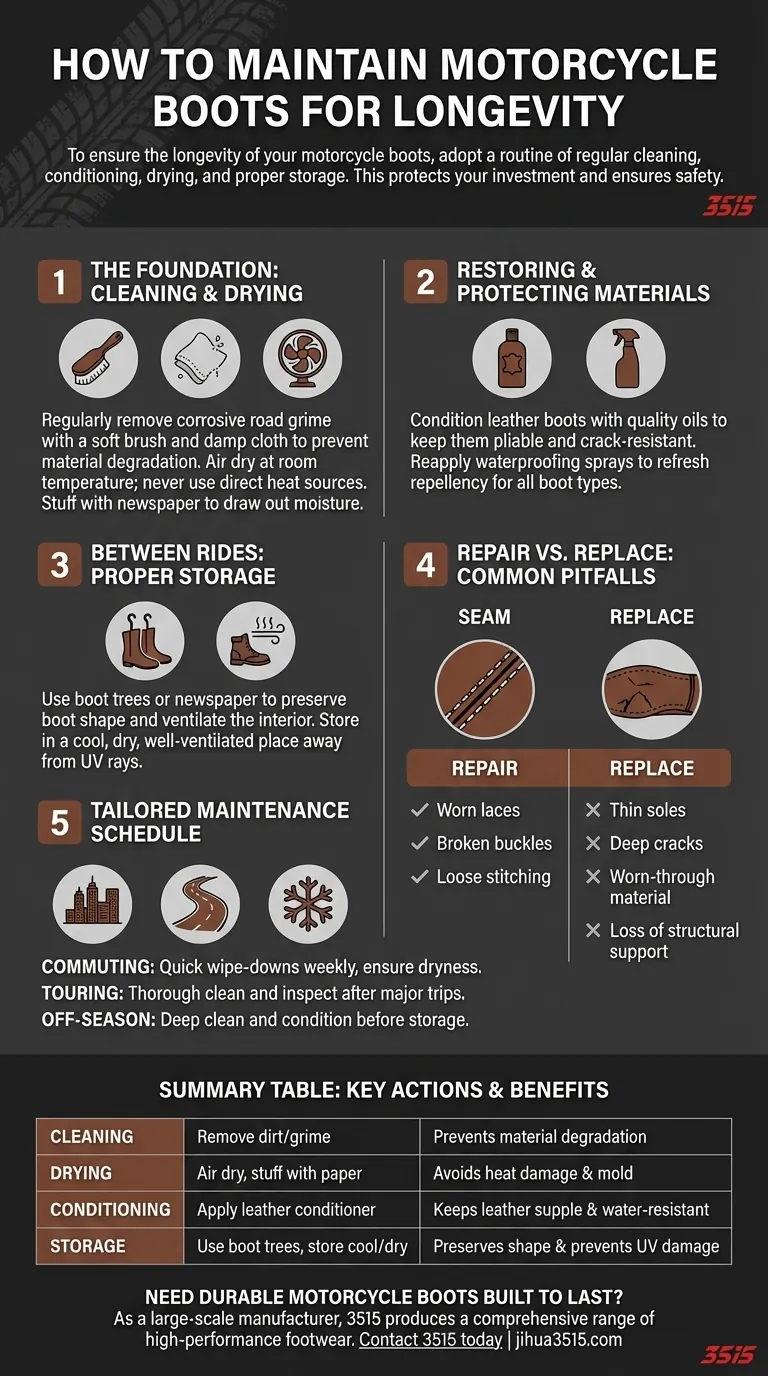 Как ухаживать за мотоциклетными ботинками, чтобы они служили долго? Защитите свои инвестиции и безопасность Визуальное руководство