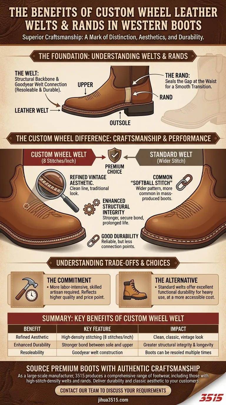 ¿Cuáles son los beneficios de los ribetes y refuerzos de cuero cosidos a mano personalizados en las botas vaqueras? Descubra la artesanía superior y la durabilidad. Guía Visual