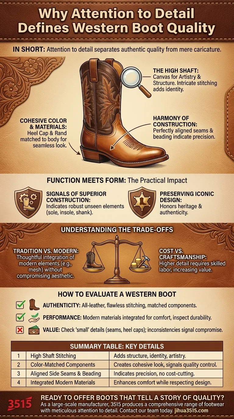서부 부츠 디자인에서 디테일에 대한 관심이 중요한 이유는 무엇일까요? 진정성과 품질의 핵심입니다. 시각적 가이드